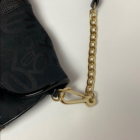 Bebe Clutch Black Cowhide Leopard Print Bag - Picture 3 of 8